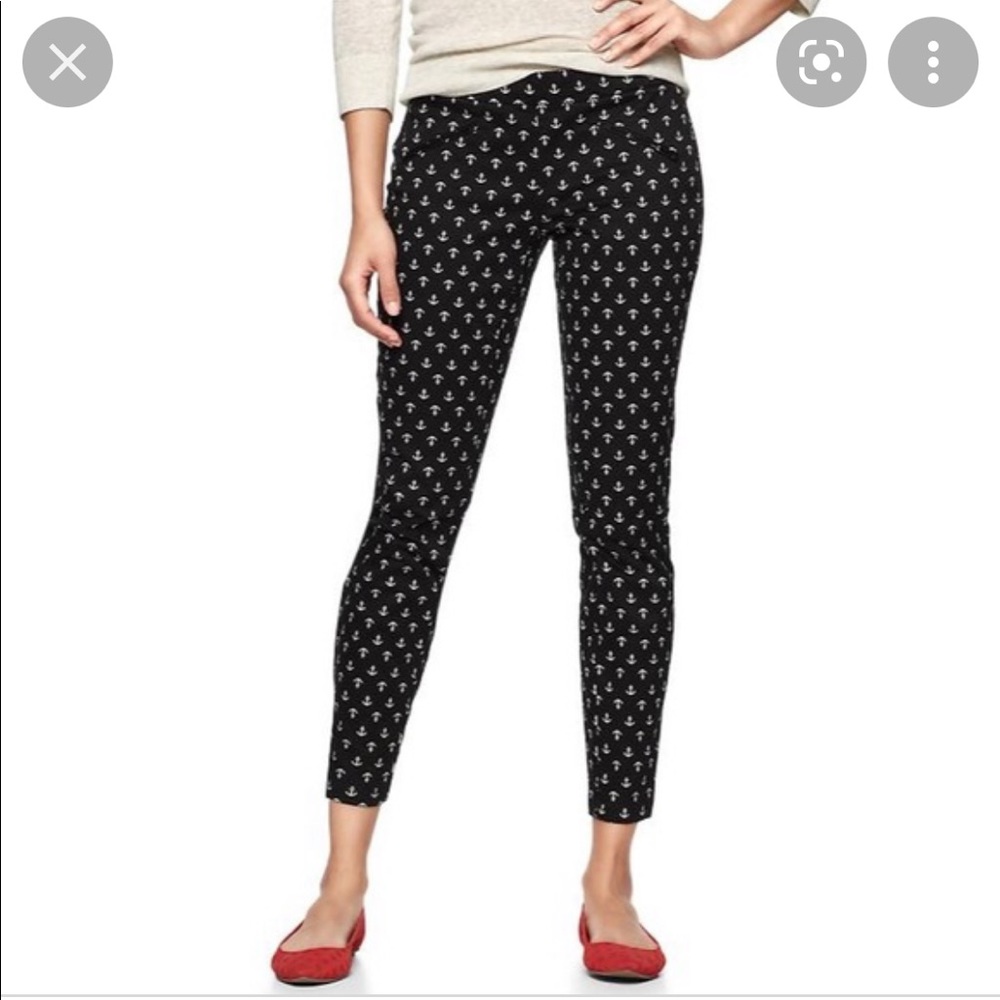 ⚓️Gap anchor print super skinny black khakis size 8⚓️